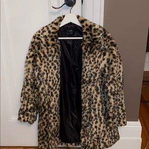 fake fur cheetah print jacket